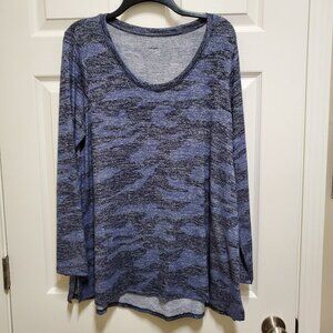 Blue, Black & Silver Scoop Neck Tunic